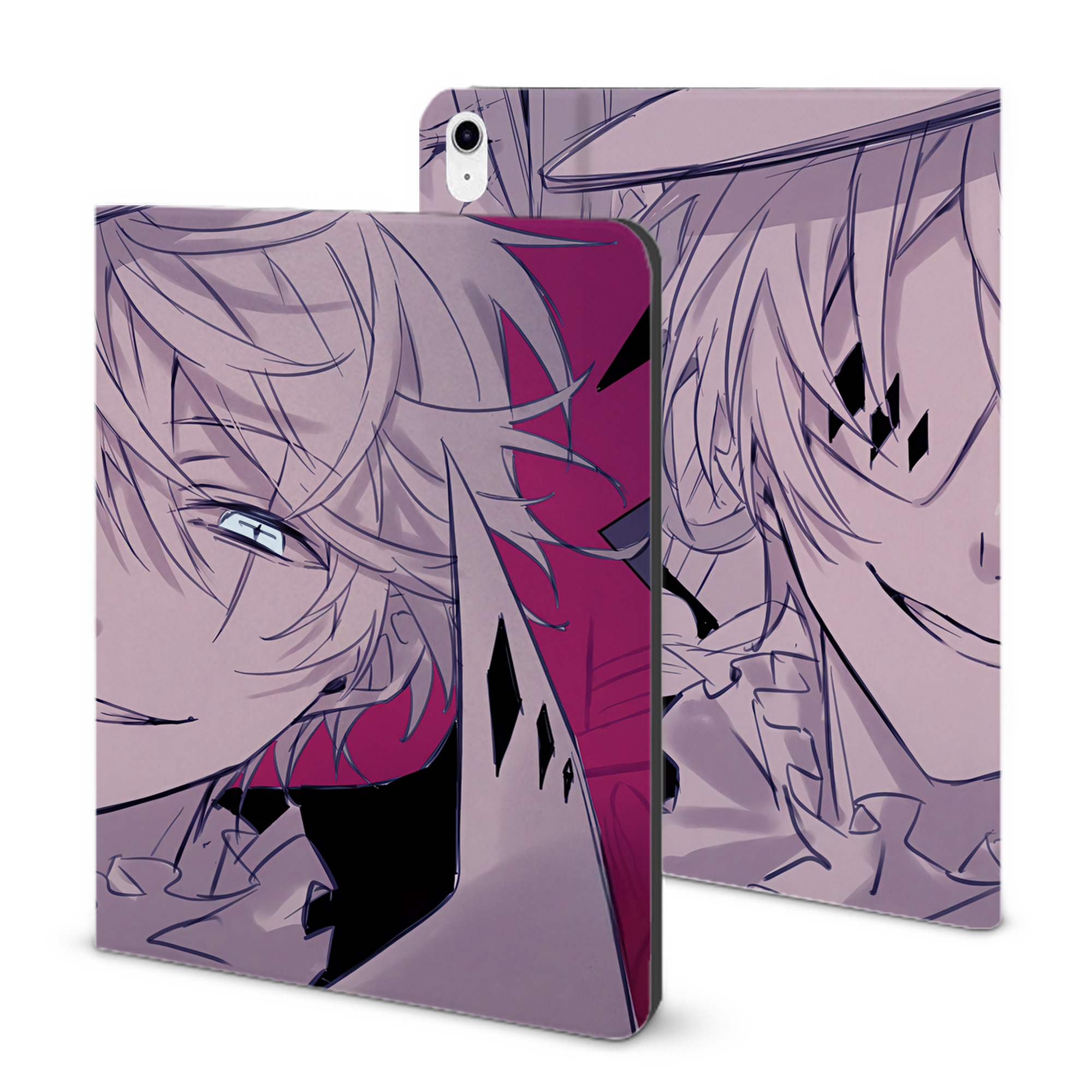 （画像用） 文豪ストレイドッグス Bungo Stray Dogs IPad ケース ブック型 PUレザー TPU 耐衝撃 軽量 薄型 ペン収納なし 全面保護 IPad 各モデル対応